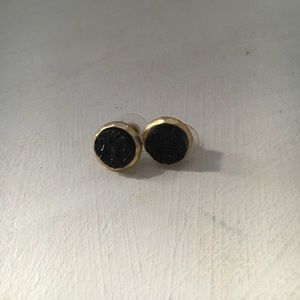 Black and gold Druzy stone earrings ✨